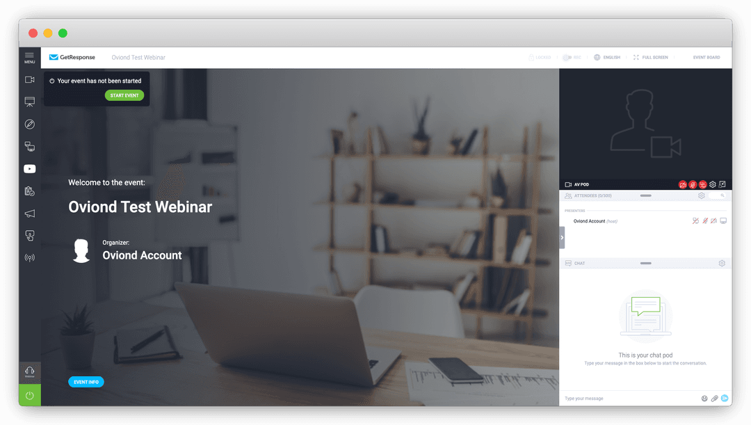 Screenshot of GetResponse's Webinar feature