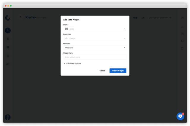 Screenshot of Ovionds widget builder.