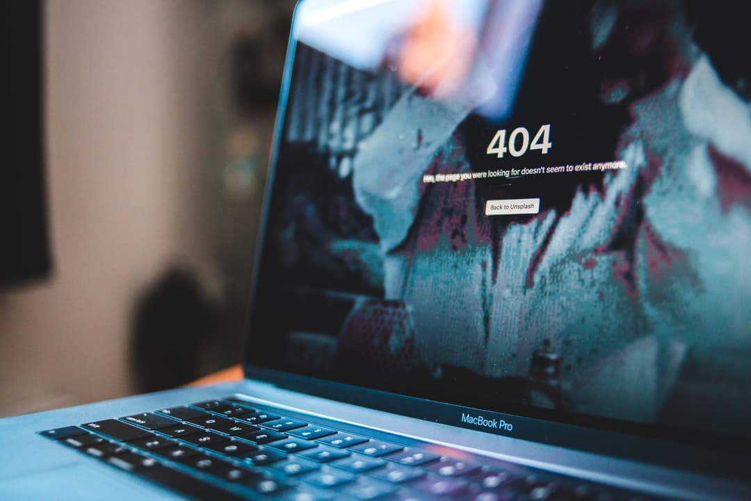 Laptop showing an error message