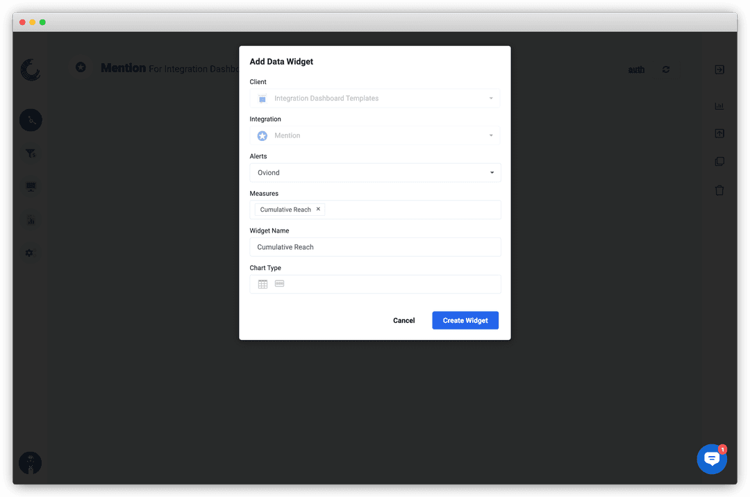 Screenshot of Oviond's widget builder.
