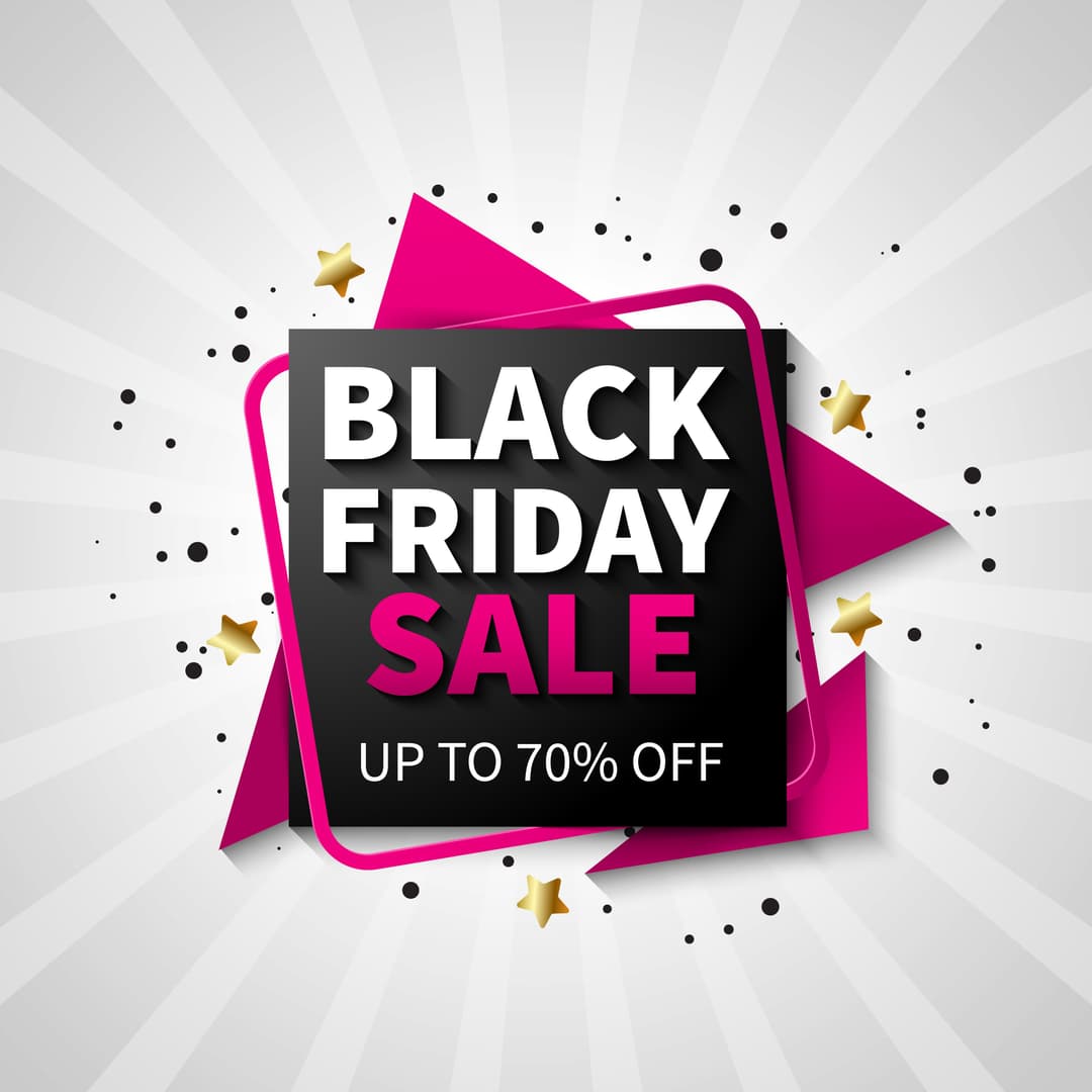 "Black Friday Sale" graphic with up to 70% off, designed for "Paid Advertising in Digital Marketing" to captivate shoppers and boost seasonal sales.