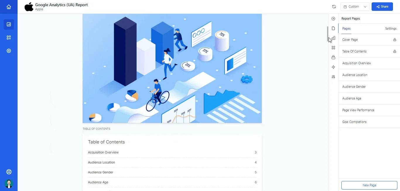 Oviond digital marketing report editor