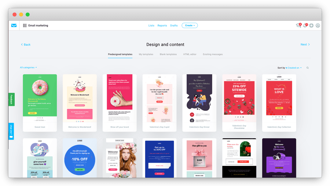 Screenshot of GetResponse's Email Marketing feature