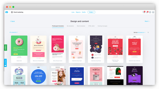 Screenshot of GetResponse's Email Marketing feature