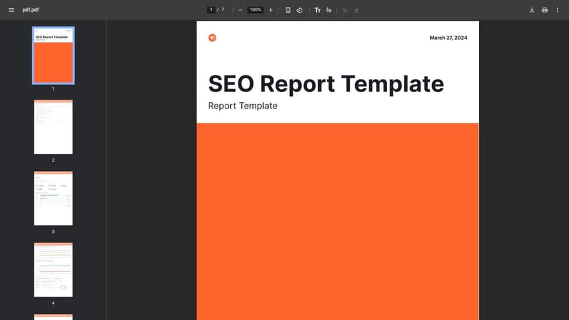 Semrush Monthly SEO Report Template