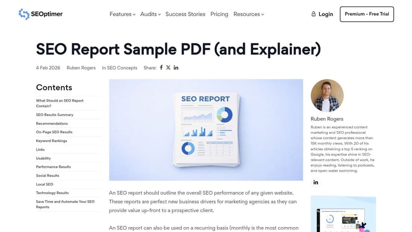 SEOptimer SEO Report Sample