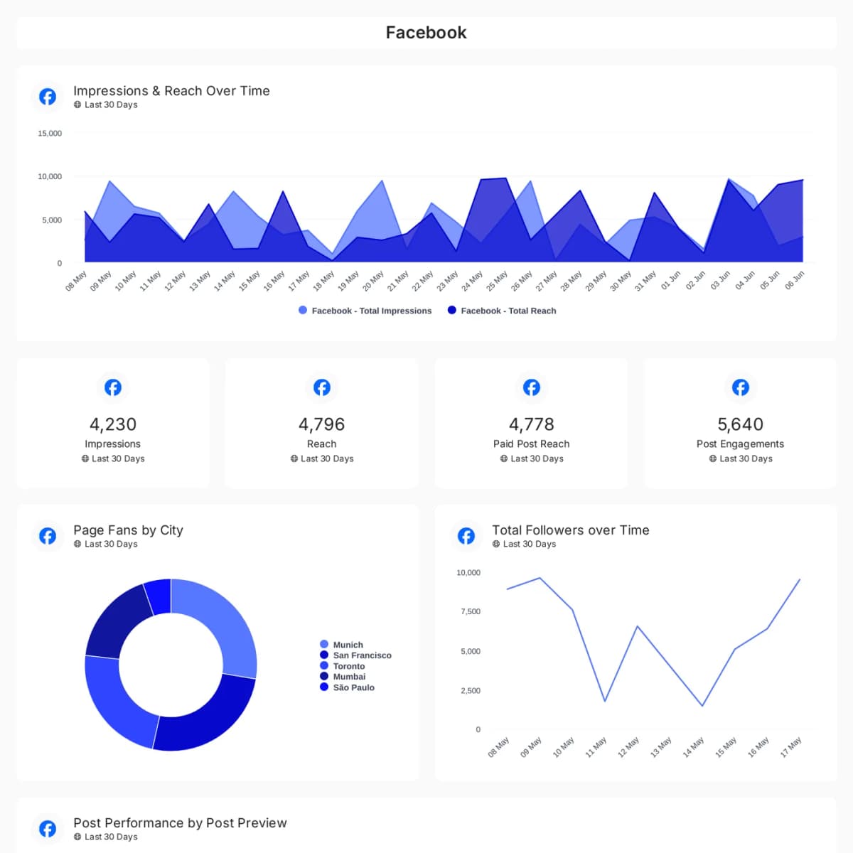 Social media marketing reporting template preview
