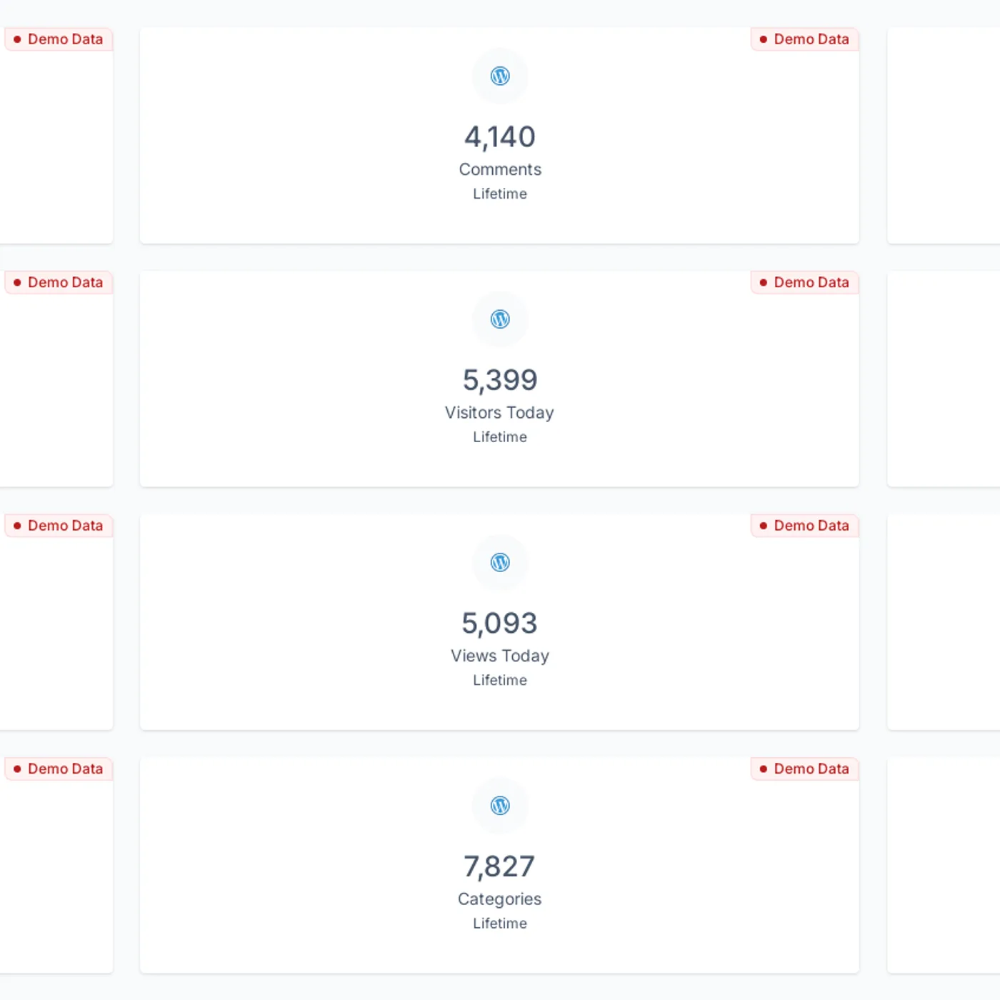 WordPress reporting template preview