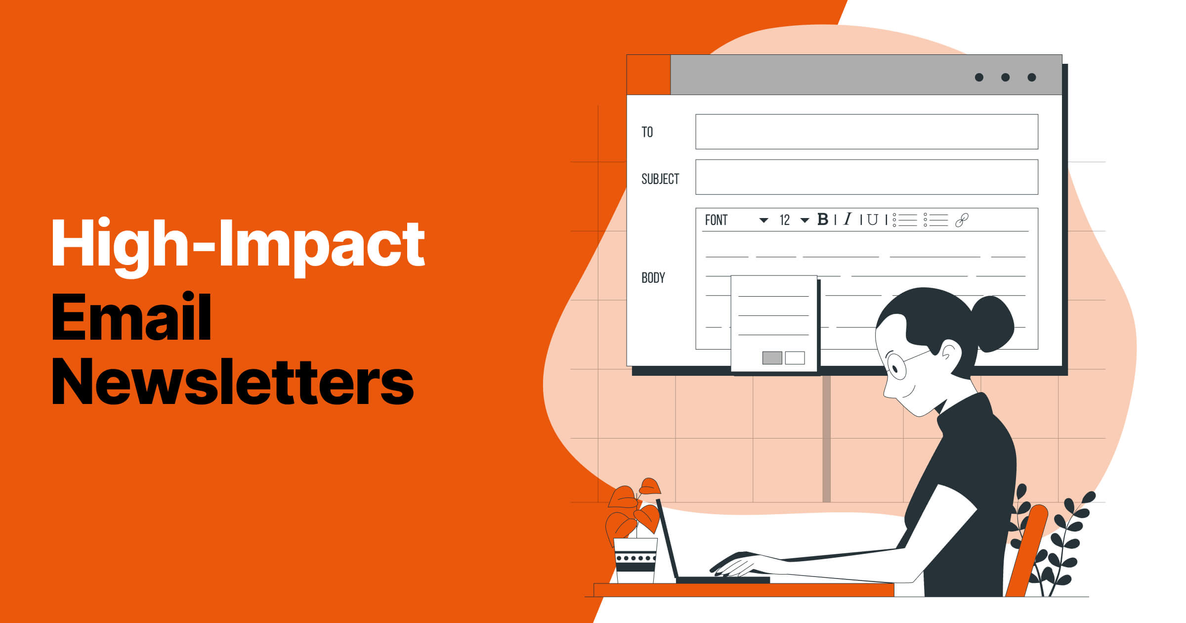 An illustration highlighting the process of creating high-impact email newsletters, essential for effective email marketing performance metrics.